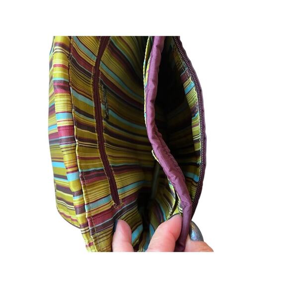 Eddie Bauer Plum Crossbody Messenger Bag Embroidered Flap - Picture 8 of 9